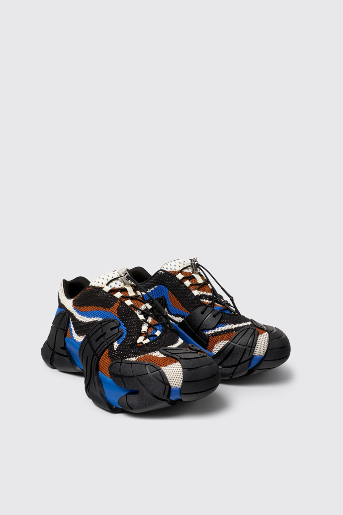 Front view of CAMPERLAB TORMENTA Blue-Black Textile Sneakers