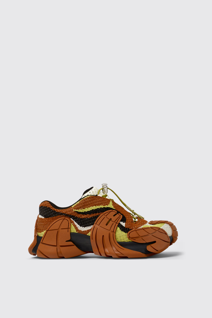Side view of CAMPERLAB TORMENTA Brown-Green Textile Sneakers