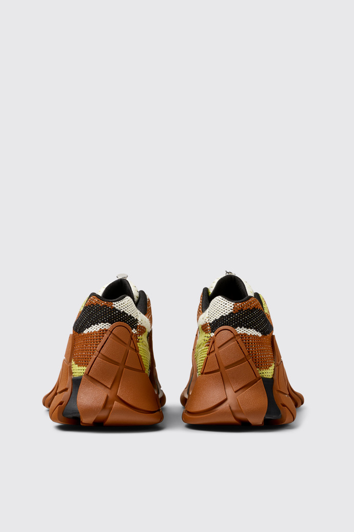 Back view of CAMPERLAB TORMENTA Brown-Green Textile Sneakers