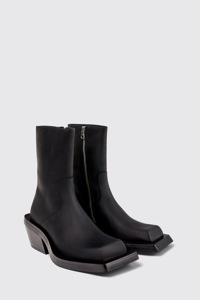 Front view of CAMPERLAB QUETAL Black Nubuck Boots