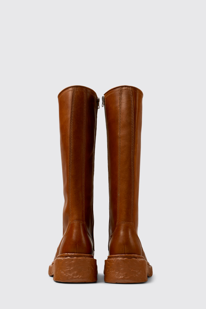 Back view of CAMPERLAB VAMONOS Brown Leather High Boots