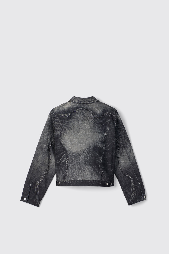 มุมมองด้านหลังของ CAMPERLAB DENIM แจ็คเก็ตยีนส์สีเทาดำ