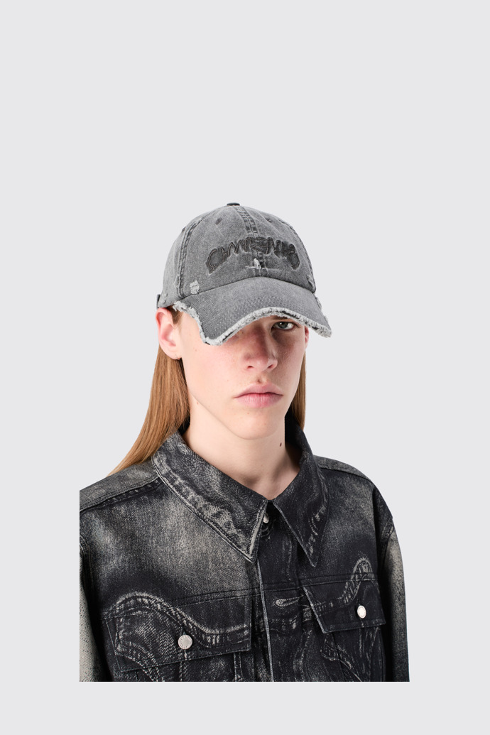 CAMPERLAB CAP Gorra negra desteñida desgastada distorsionada