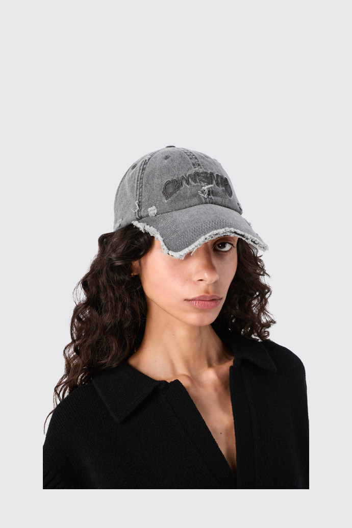 CAMPERLAB CAP Faded Black Distorted Washed Cap