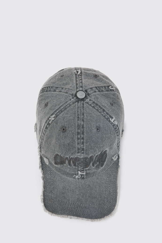 Overhead view of CAMPERLAB CAP Faded Black Distorted Washed Cap