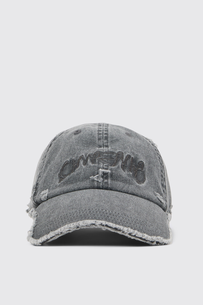 Front view of CAMPERLAB CAP Faded Black Distorted Washed Cap