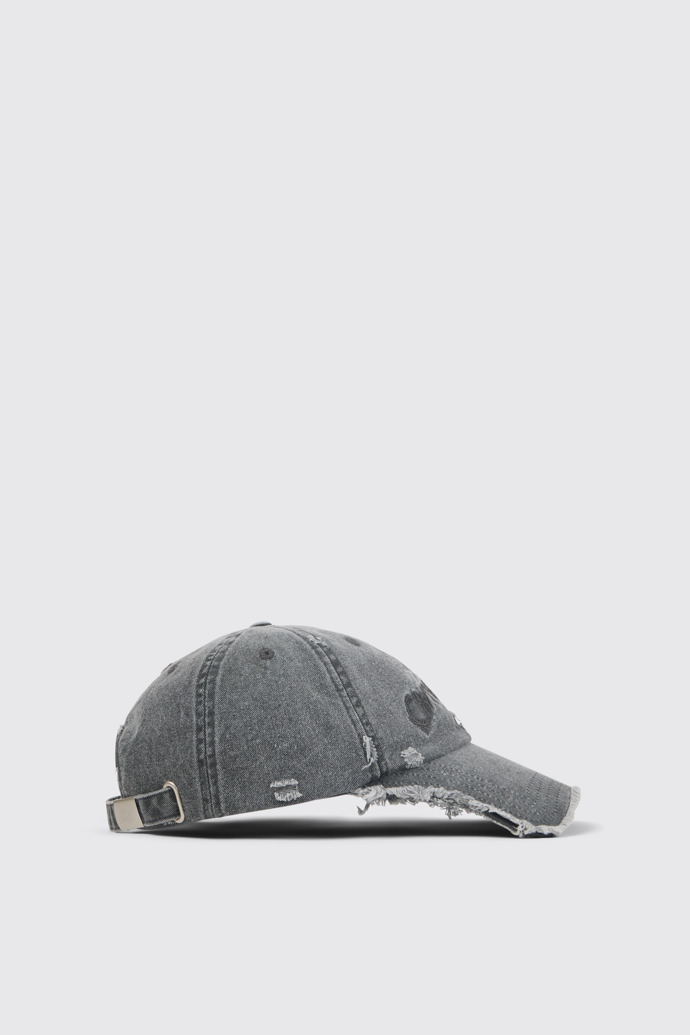 Side view of CAMPERLAB CAP Faded Black Distorted Washed Cap