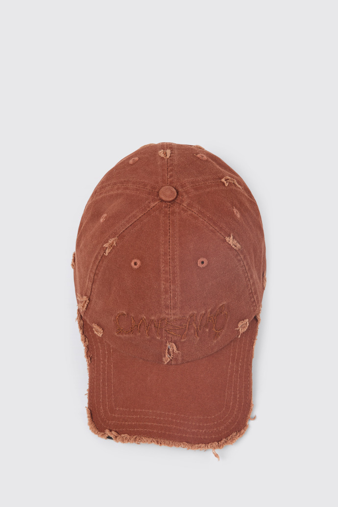 Overhead view of Cap Faded Terracotta Distorted Washed Cap