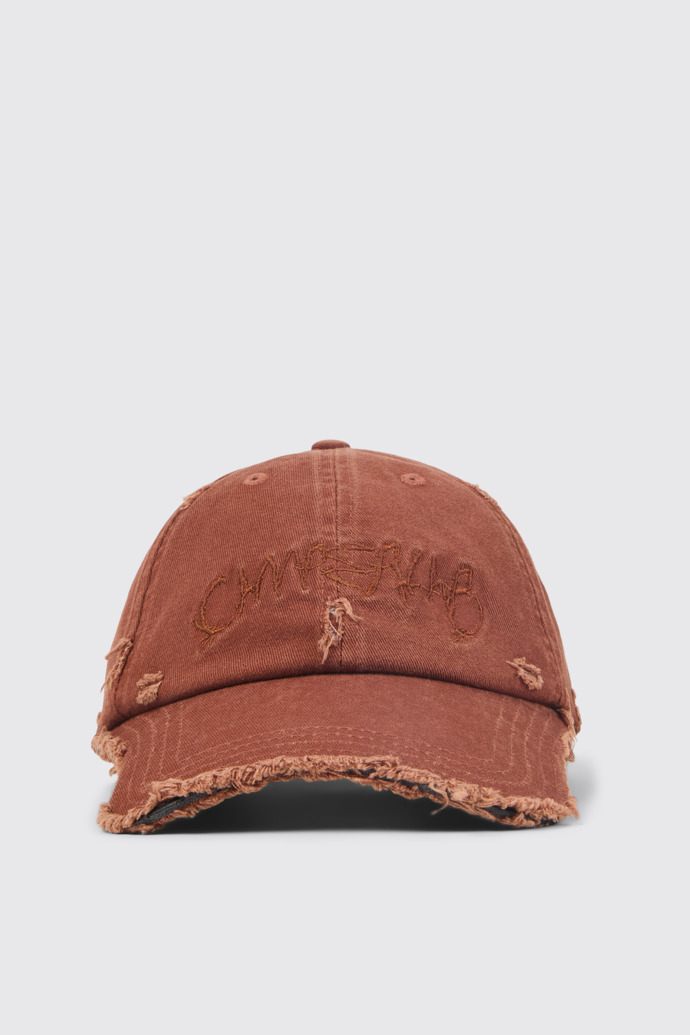 Front view of Cap Faded Terracotta Distorted Washed Cap