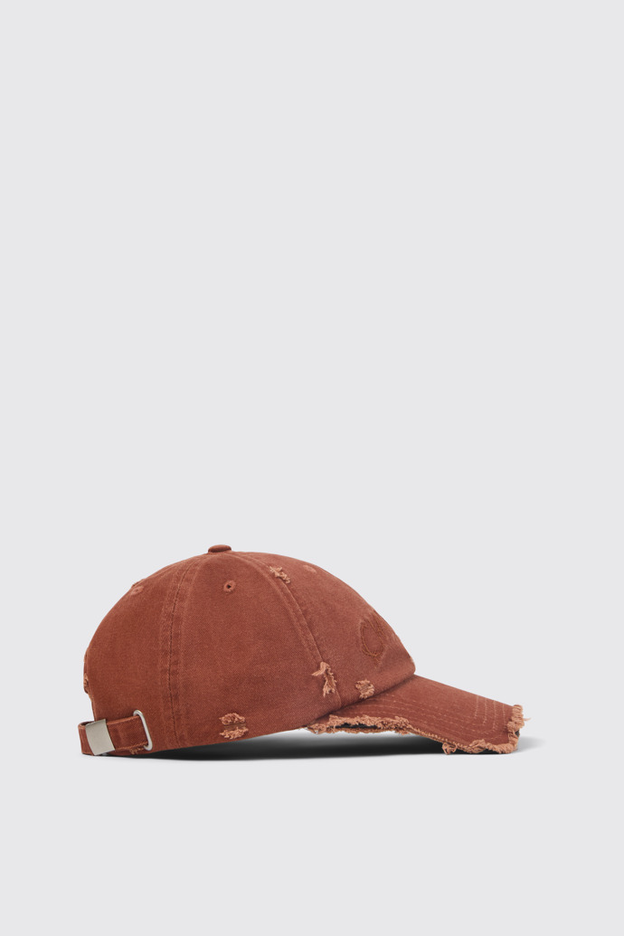 Side view of Cap Faded Terracotta Distorted Washed Cap