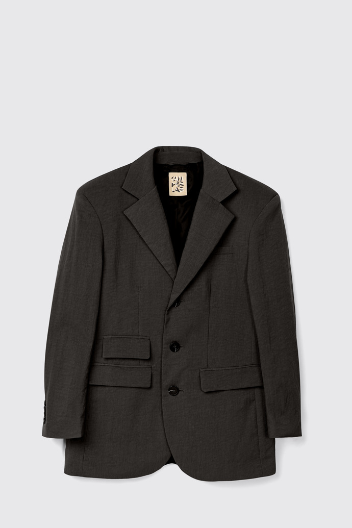 Side view of Tailored Blazer Black Technical Suit Blazer