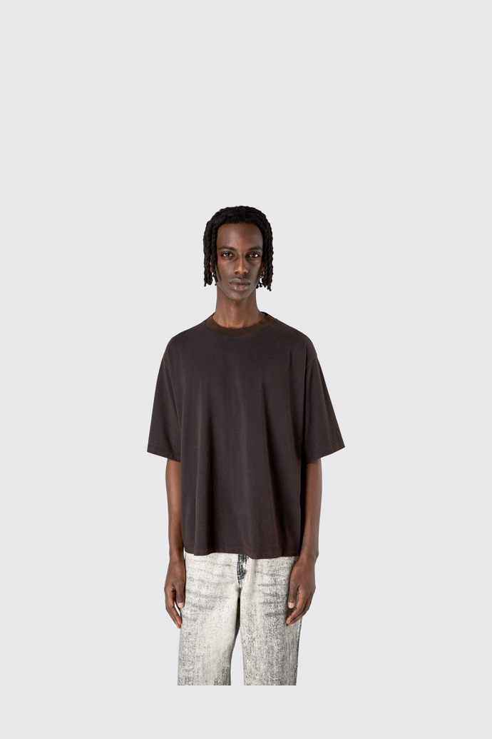 CAMPERLAB JERSEY Camiseta negra desteñida de ajuste cuadrado