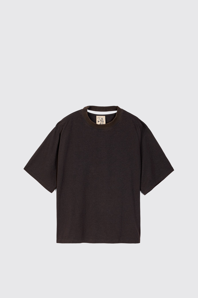 CAMPERLAB JERSEY Camiseta negra desteñida de ajuste cuadrado