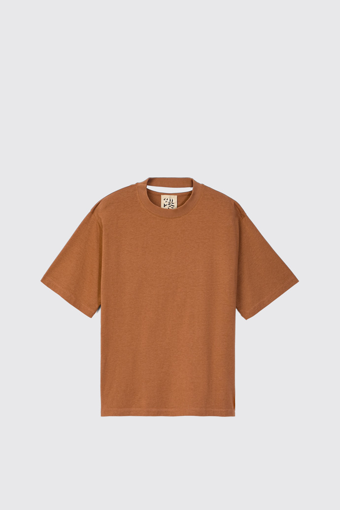 Side view of CAMPERLAB JERSEY Terracotta Boxy T-shirt