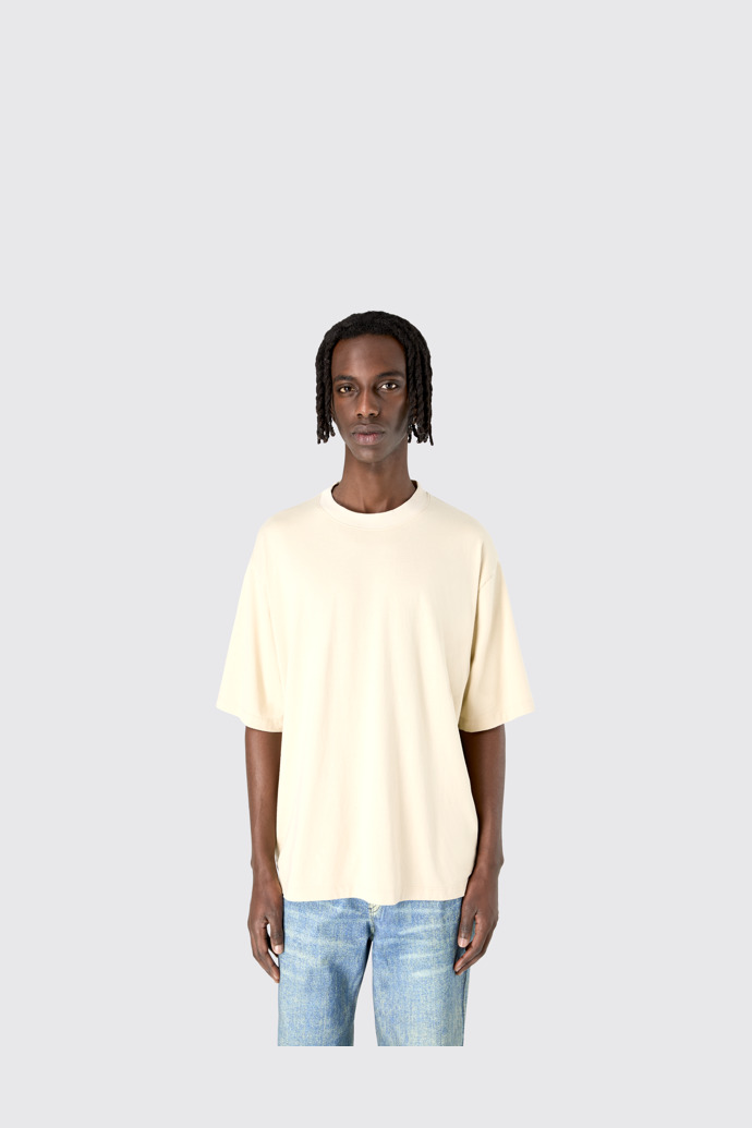 CAMPERLAB JERSEY Verwaschenes kastiges T-Shirt in Sandfarbe