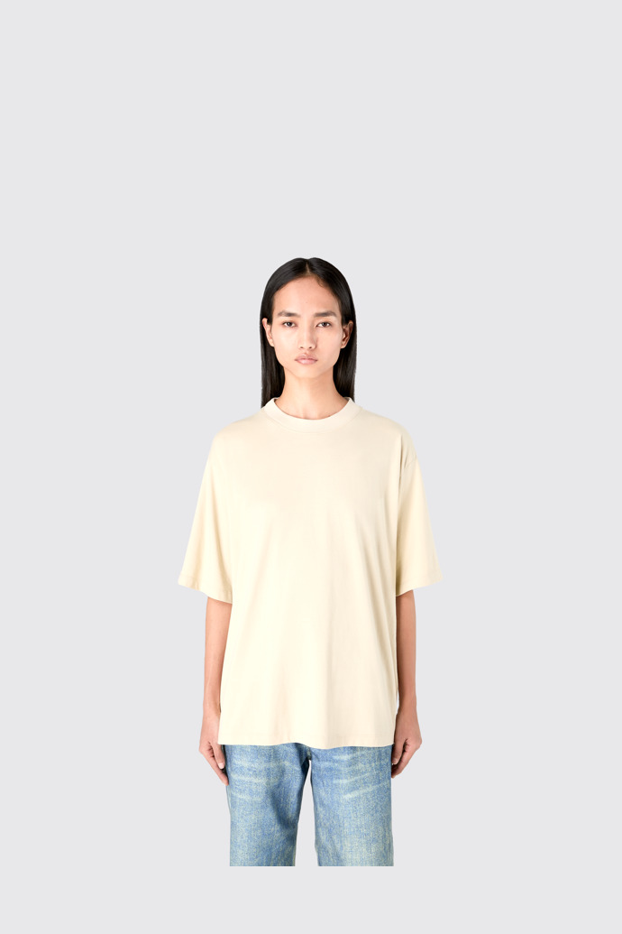 CAMPERLAB JERSEY Camiseta color arena desteñida de ajuste cuadrado
