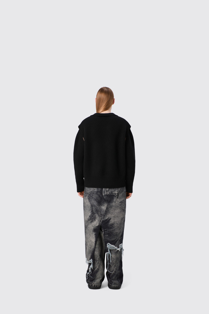 CAMPERLAB DENIM Black-gray asymmetric denim skirt