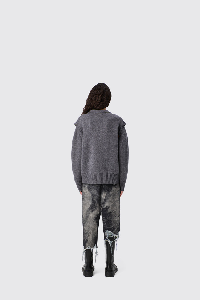 CAMPERLAB DENIM Falda vaquera asimétrica negra y gris