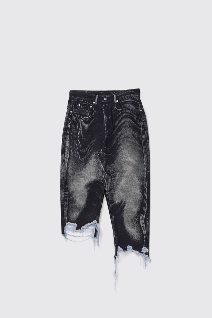 CAMPERLAB DENIM Falda vaquera asimétrica negra y gris