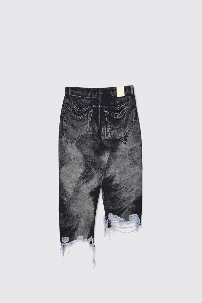 CAMPERLAB DENIM Falda vaquera asimétrica negra y gris