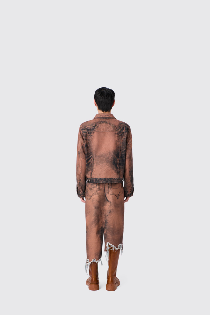 CAMPERLAB DENIM Brown-black asymmetric denim skirt