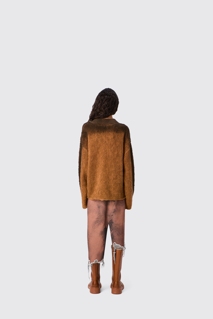 CAMPERLAB DENIM Falda vaquera asimétrica negra y marrón