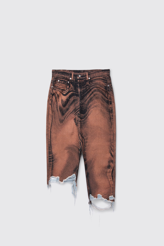 CAMPERLAB DENIM Falda vaquera asimétrica negra y marrón