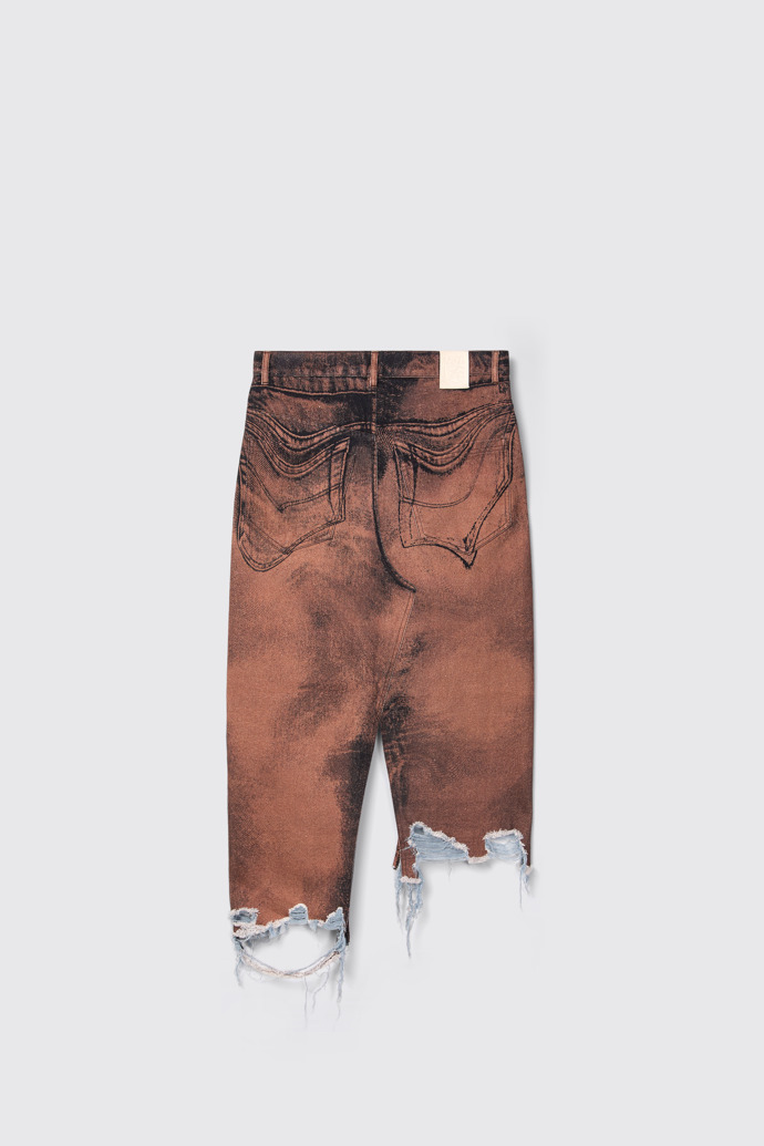 CAMPERLAB DENIM Falda vaquera asimétrica negra y marrón