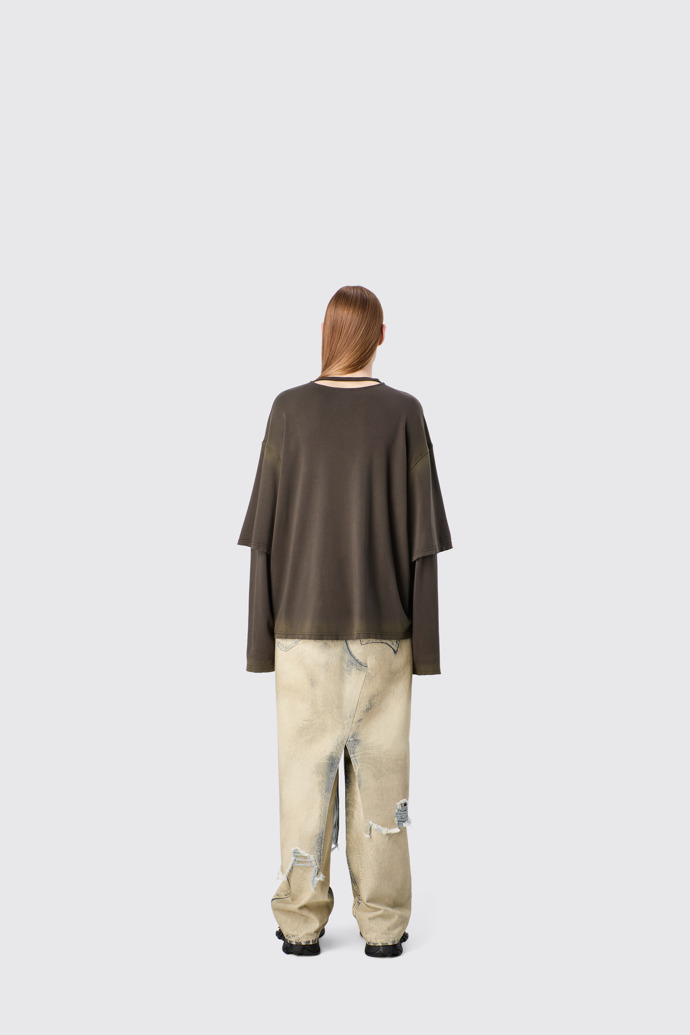 CAMPERLAB DENIM Sand-black asymmetric denim skirt
