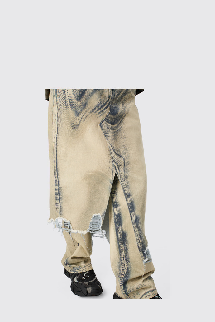 CAMPERLAB DENIM Sand-black asymmetric denim skirt