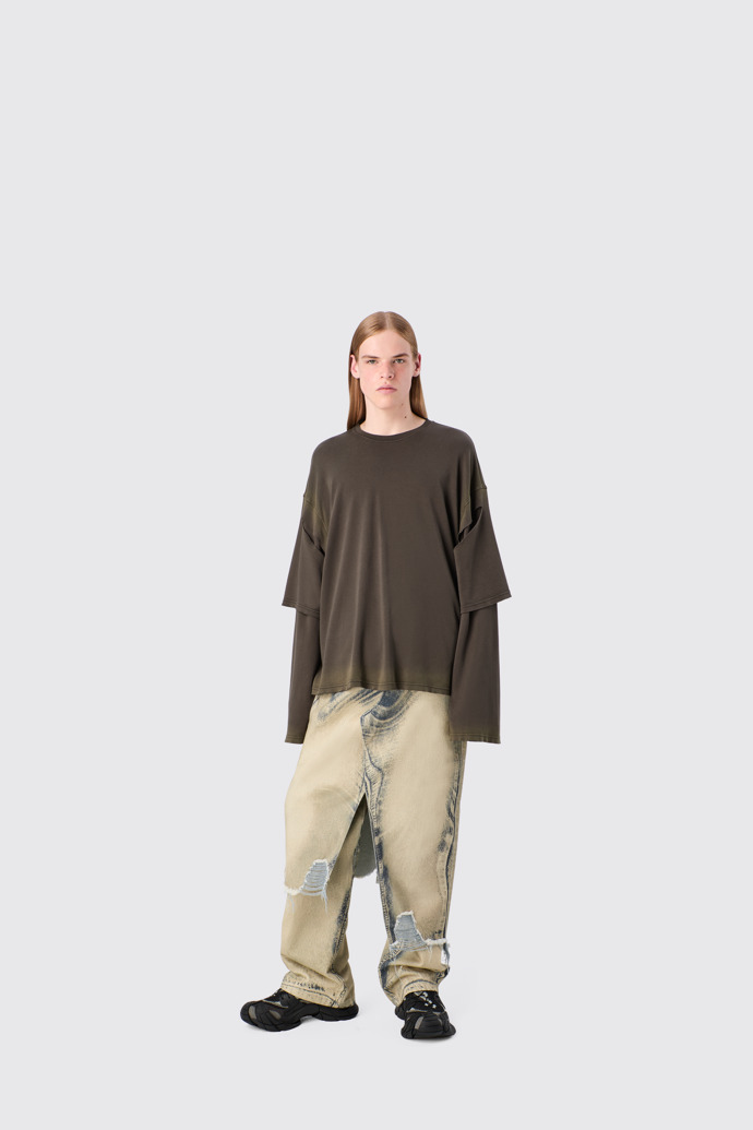 CAMPERLAB DENIM Sand-black asymmetric denim skirt