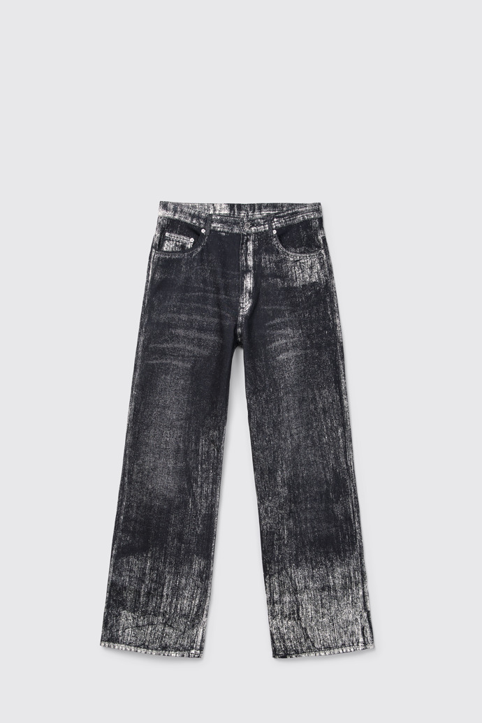 Side view of CAMPERLAB DENIM Muted black denim jeans