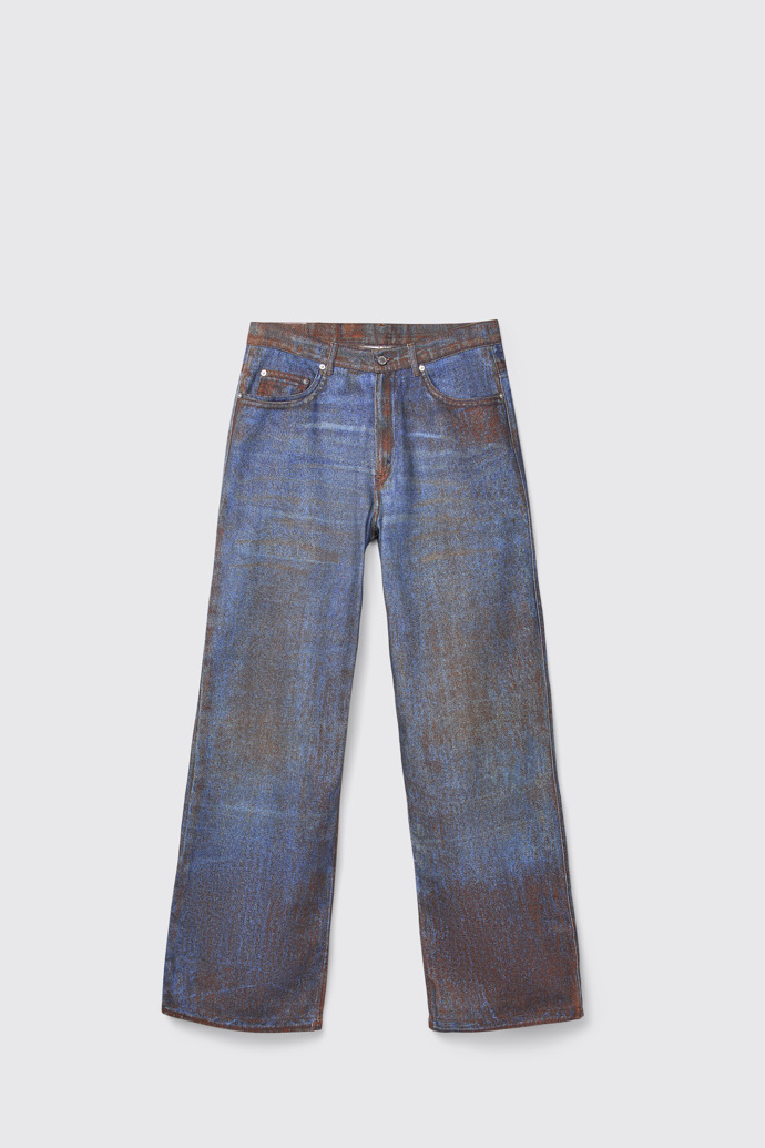 Side view of CAMPERLAB DENIM Terracotta-blue Denim Jeans