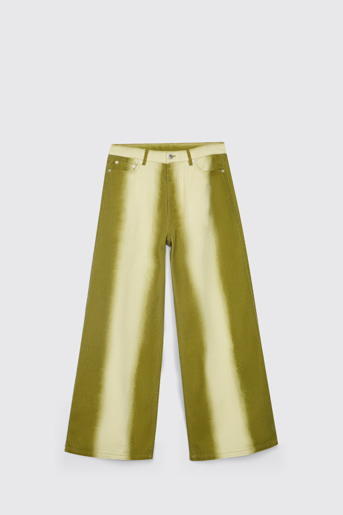 CAMPERLAB DENIM Vaquero verde de corte bootcut con estampado de efecto espray