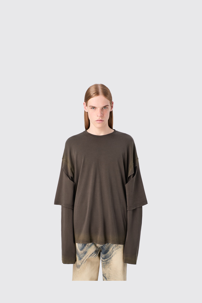 CAMPERLAB JERSEY Faded black organic cotton long sleeve T-Shirt