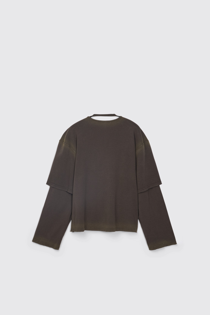 Back view of CAMPERLAB JERSEY Faded black organic cotton long sleeve T-Shirt