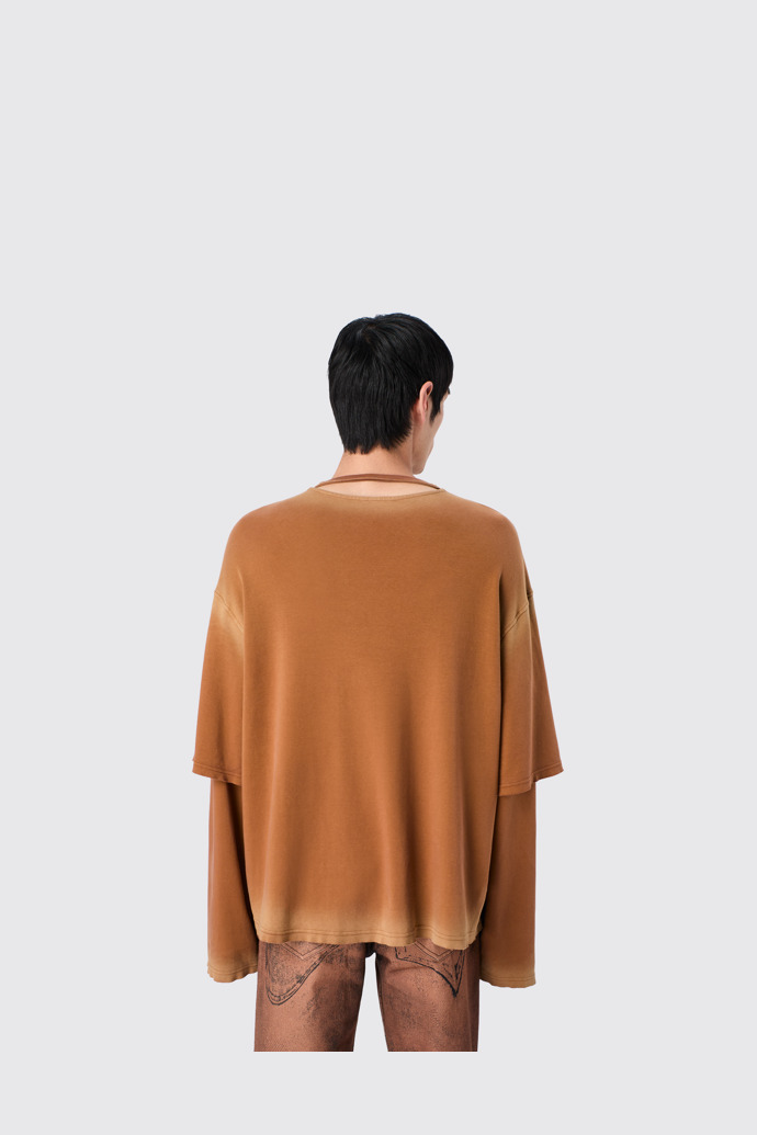 CAMPERLAB JERSEY Verwaschenes Langarmshirt aus Bio-Baumwolle in Terrakotta