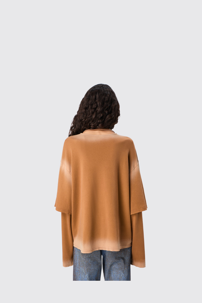 CAMPERLAB JERSEY Verwaschenes Langarmshirt aus Bio-Baumwolle in Terrakotta