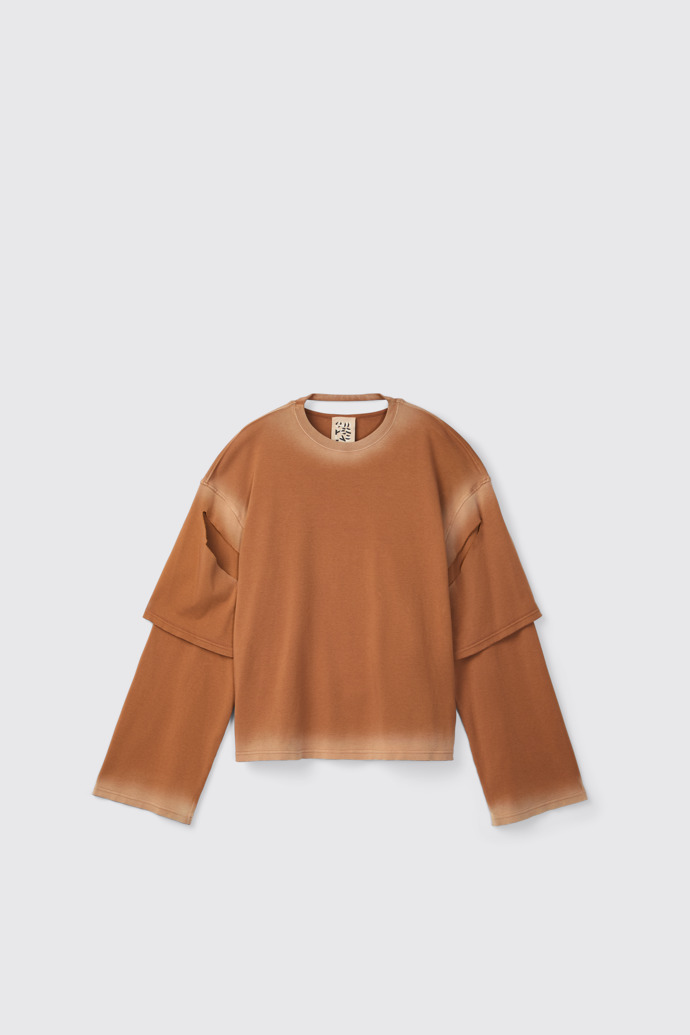 CAMPERLAB JERSEY Verwaschenes Langarmshirt aus Bio-Baumwolle in Terrakotta