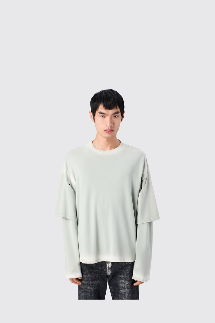 CAMPERLAB JERSEY Faded gray organic cotton long sleeve T-Shirt