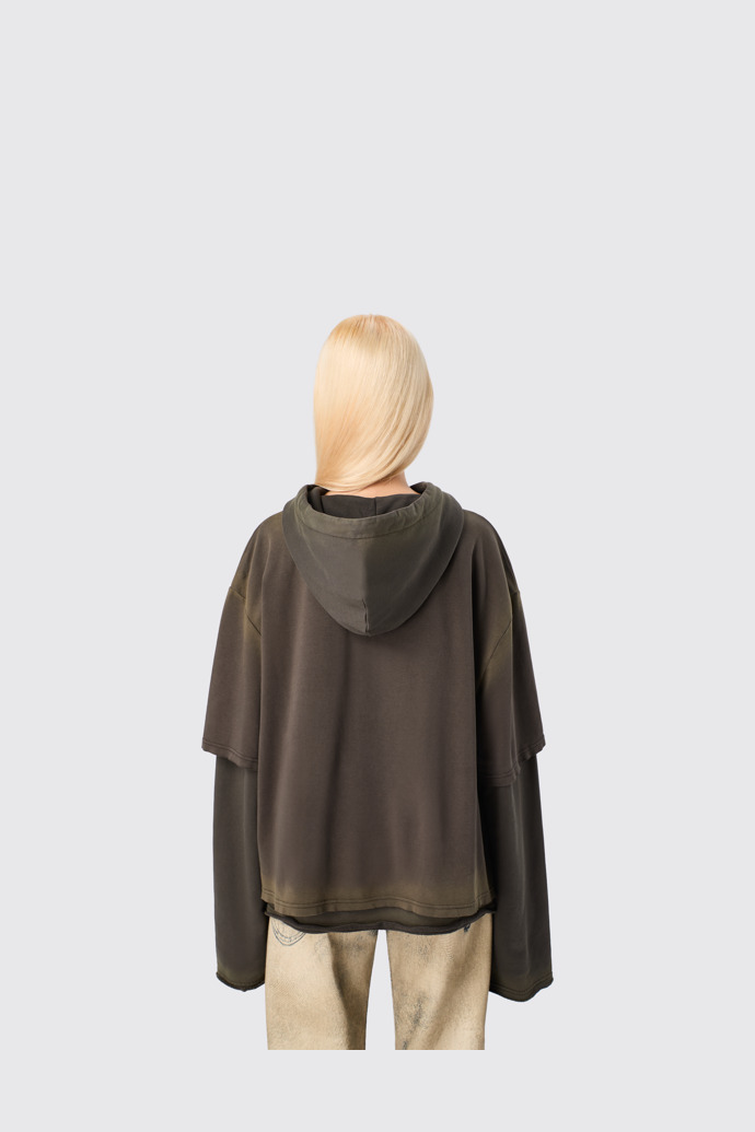 CAMPERLAB JERSEY Sudadera con capucha negra desteñida de algodón orgánico