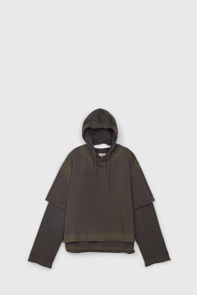 CAMPERLAB JERSEY Sudadera con capucha negra desteñida de algodón orgánico