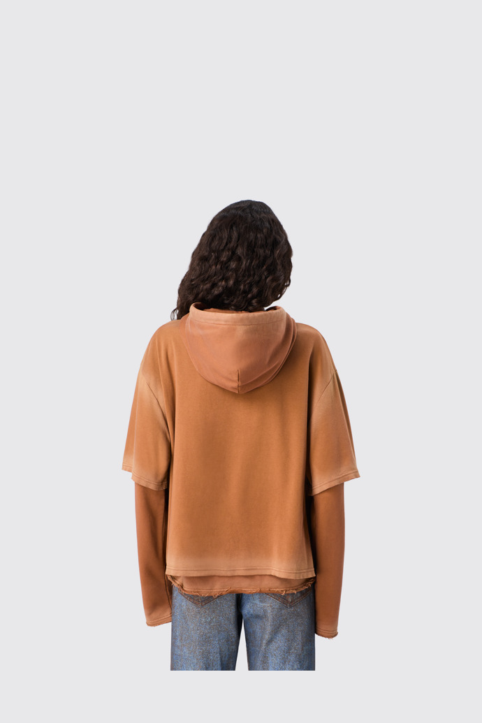 CAMPERLAB JERSEY Sudadera con capucha terracota desteñida de algodón orgánico