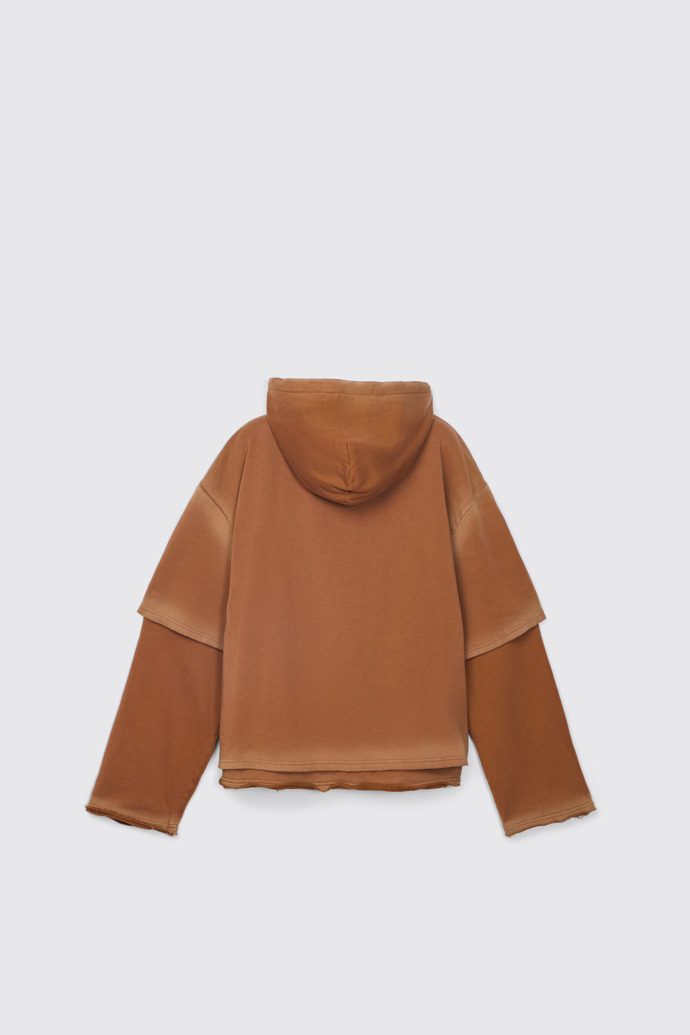 Back view of CAMPERLAB JERSEY Faded terracotta Organic Cotton hoodie