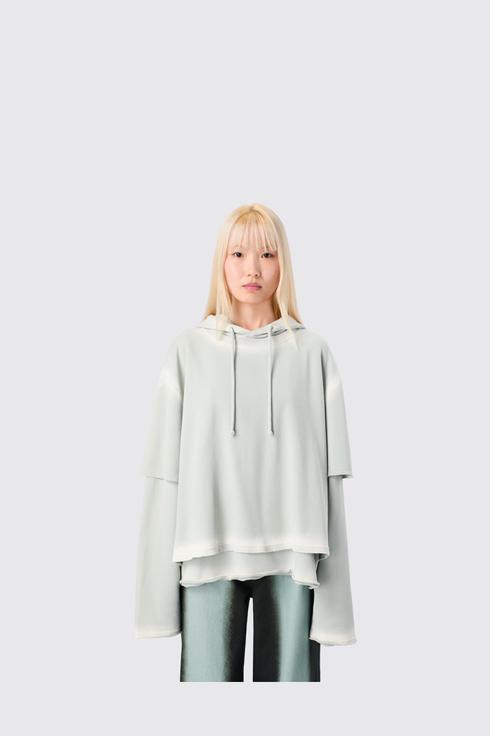 CAMPERLAB JERSEY Sudadera con capucha gris desteñida de algodón orgánico