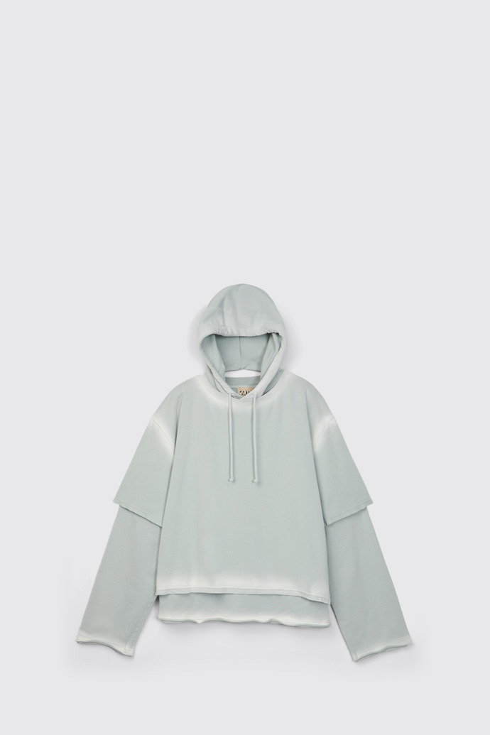 Side view of CAMPERLAB JERSEY Faded gray Organic Cotton Hoodie