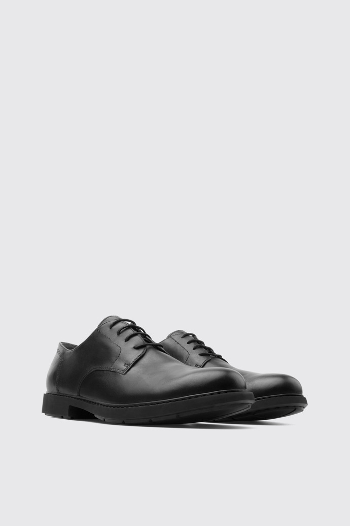 Front view of Neuman Black men’s blucher shoe