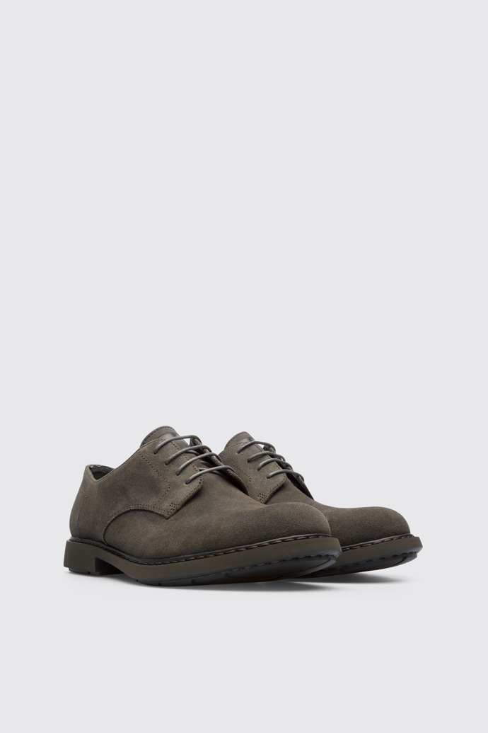Front view of Neuman Classic men's dark grey shoe