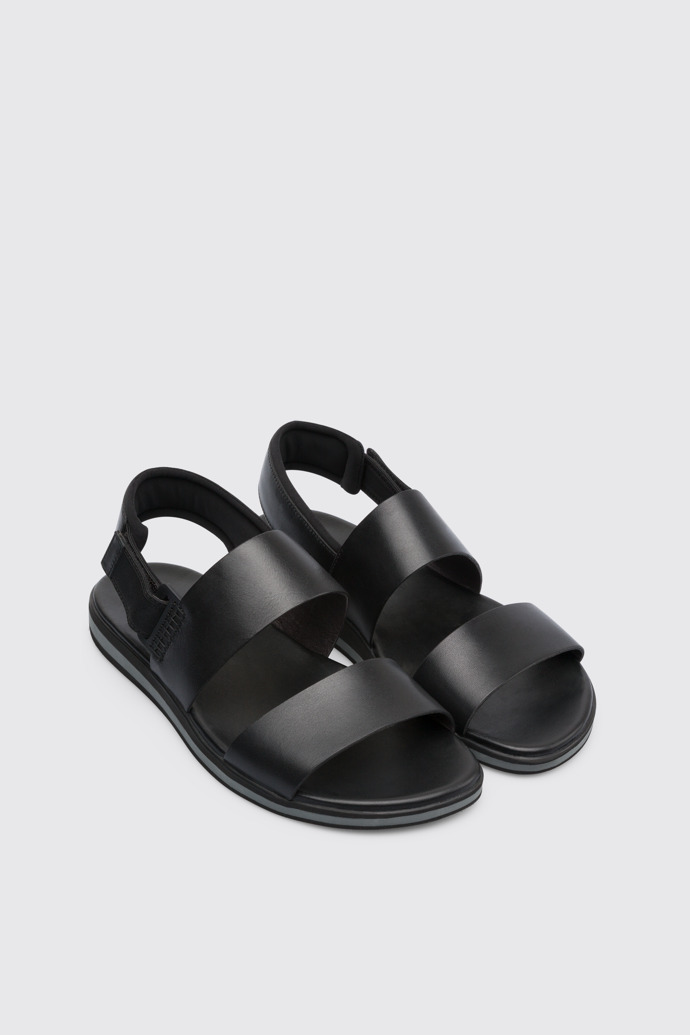 Front view of Spray Black Sandals for Men