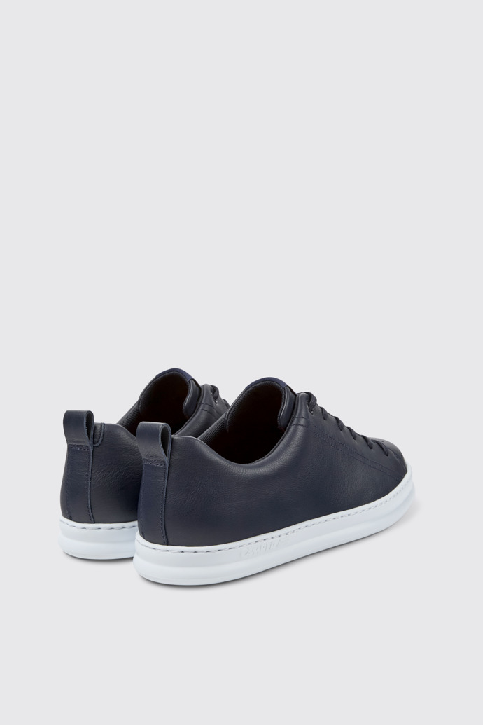 Back view of Runner Blue Leather Men's Sneakers.